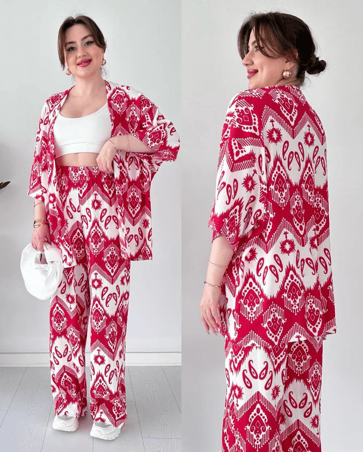 Chic Ikat Print 3-Piece Set