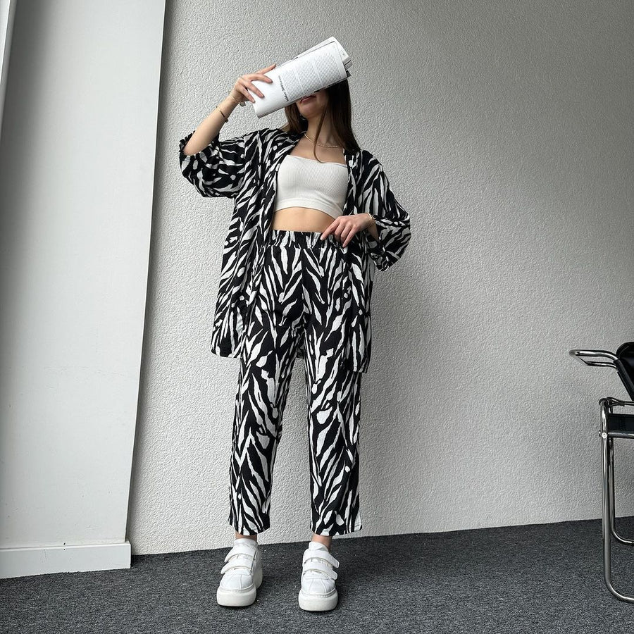 Trendy Zebra Print 2 piece Set